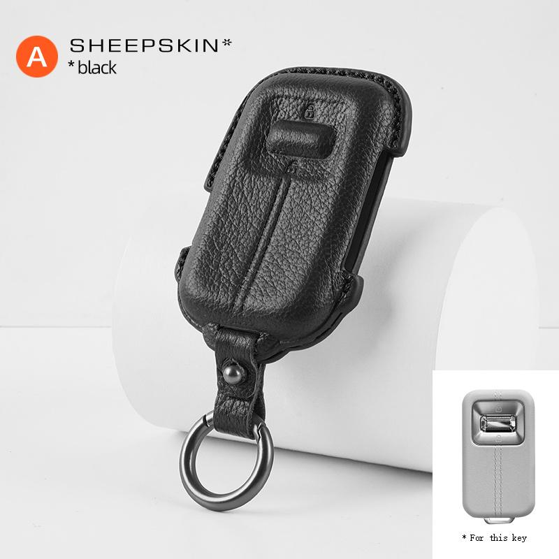 Für Zeekr 001 9X 2026 Ziegenleder Smart Key Keyless Fernbedienung Schlüsselanhänger Hülle Auto Schlüssel Schutzhülle