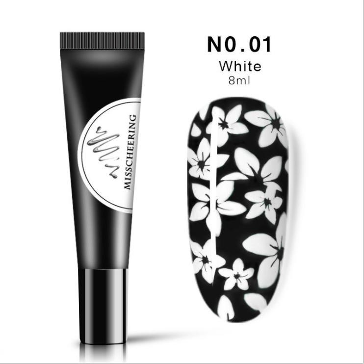 Гель-лак для ногтей 8 мл, черный, белый, красный, замачиваемый УФ-гель для печати, гель-лак для ногтей