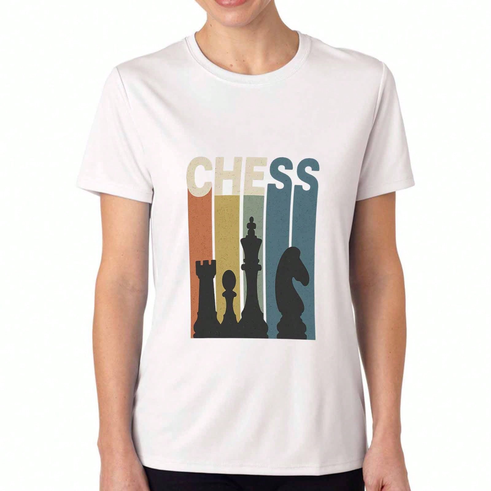 Chess Game unisex Cotton T Shirt, Premium Cotton Quality Print, Durable, Casual Fashion, Perfect For Chess Lovers, Unique Design, Lightweight And Brea S разноцветный