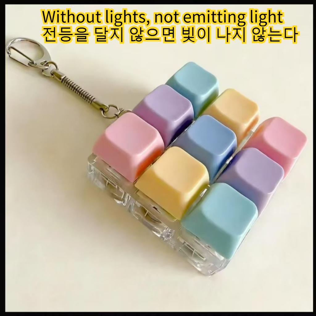 1/4/5/9 Tasten Tastatur Fidget Clicker Mechanische Tastatur Fidget Schlüsselanhänger Für Geschenke Um Die Langeweile Zu Vertreiben (Ohne LED-Licht)