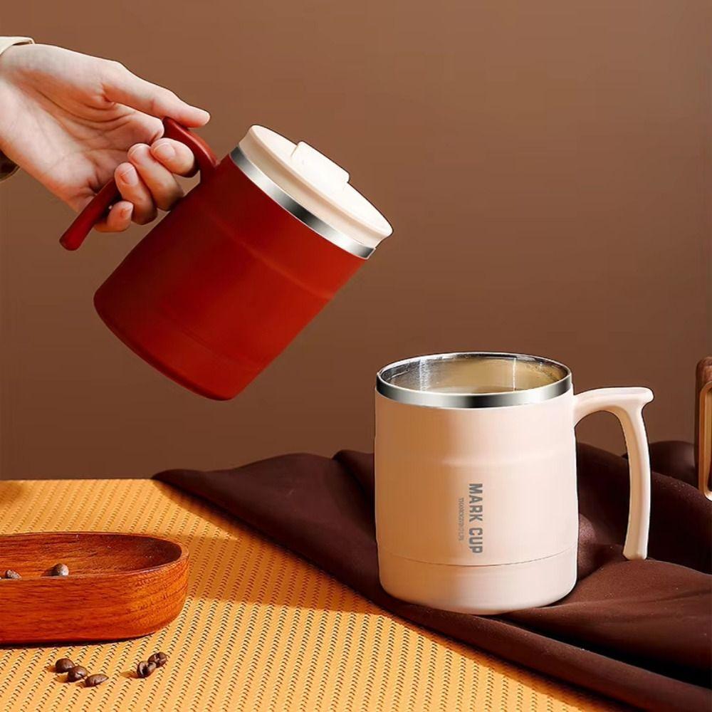 Double-layer Cold Water Drinks Tumbler Non-Slip Handle Thermal Mug Reusable Tea Milk Cups  Outdoor