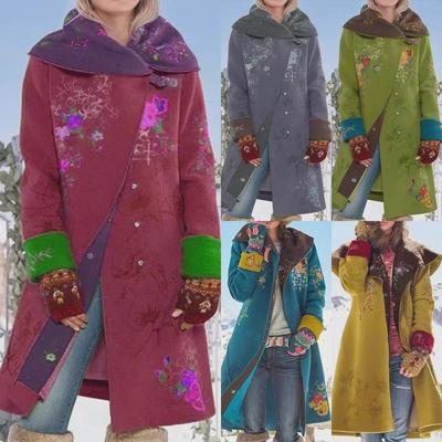 2025 Autumn/Winter Women's Mid-Length Printed Wool Coat