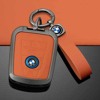 Kožené pouzdro na klíče od auta ze zinkové slitiny Oranžové pro řadu BMW I3 I8 2014 2015 2016 2017 2018 Příslušenství pro ochranu auta Klíčenka cwbn50 ulcz3