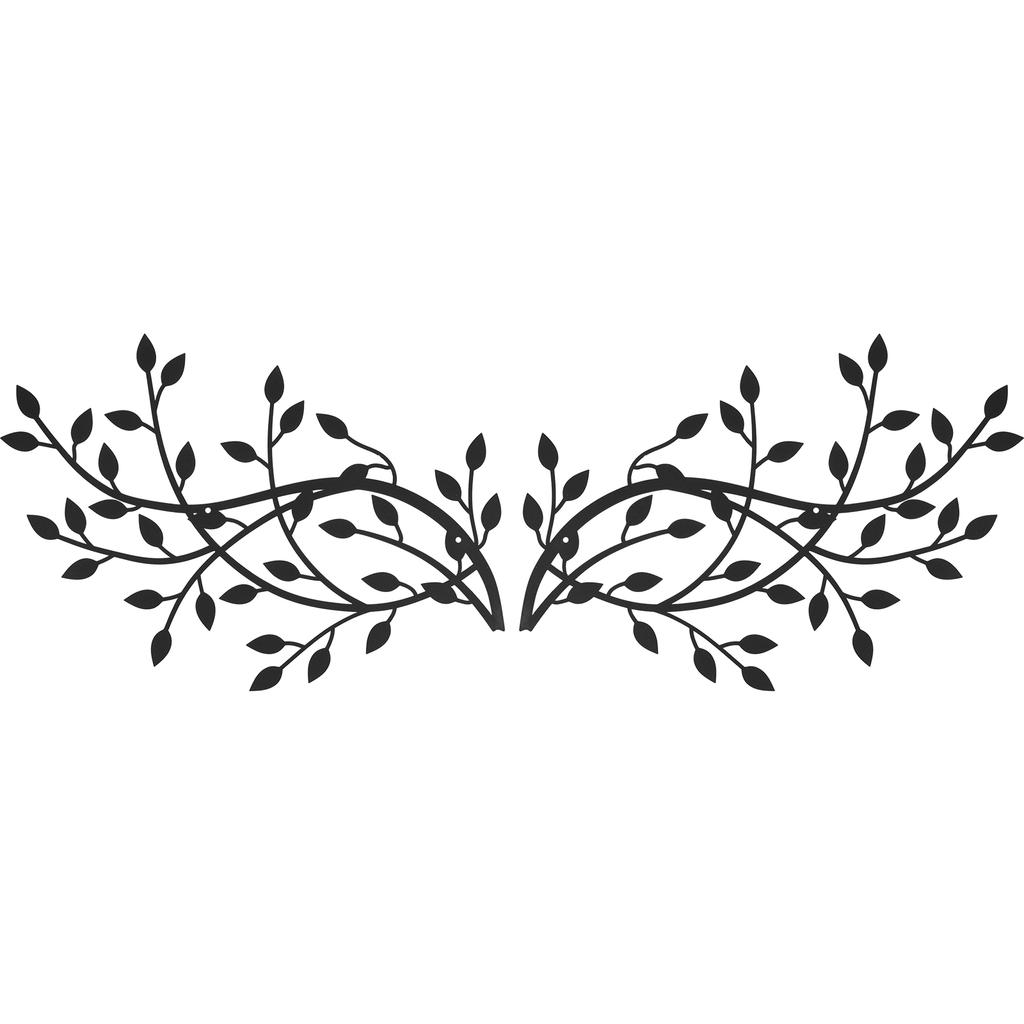2Pcs Metal Tree Leaf Wall Decor Vine Olive Branch Leaf Wall Art Artistic Wall Hanging Sign for Living Room Bedroom Decoration