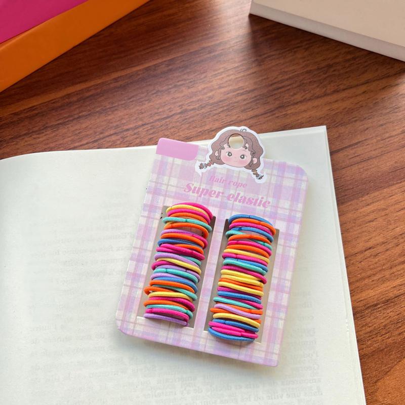 60 Children's Hair Rope Colorful Hair Loop High Elasticity Rubber Bands Girls Headband Hair Tie Without Damaging Hair