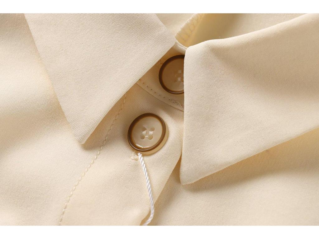 2025 Summer Women's Shirt-Style Commuting Mini Dress - European & American Design, Short-Sleeve.