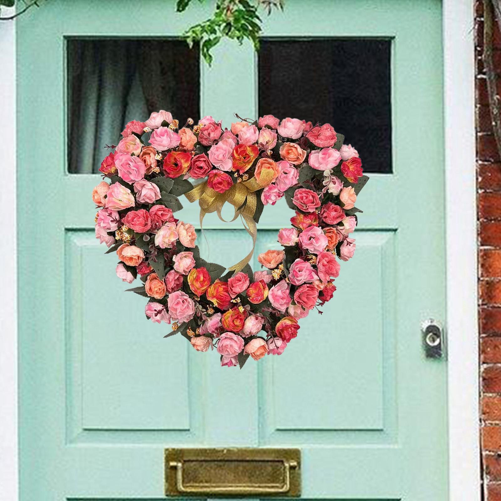 

Artificial Flower Wreath for Front Door for Graduate Holiday Housewarming розовый