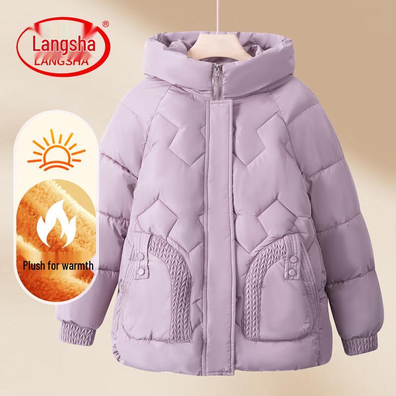 LangSha Women s Fleece-Lined Winter Padded Jacket 4XL