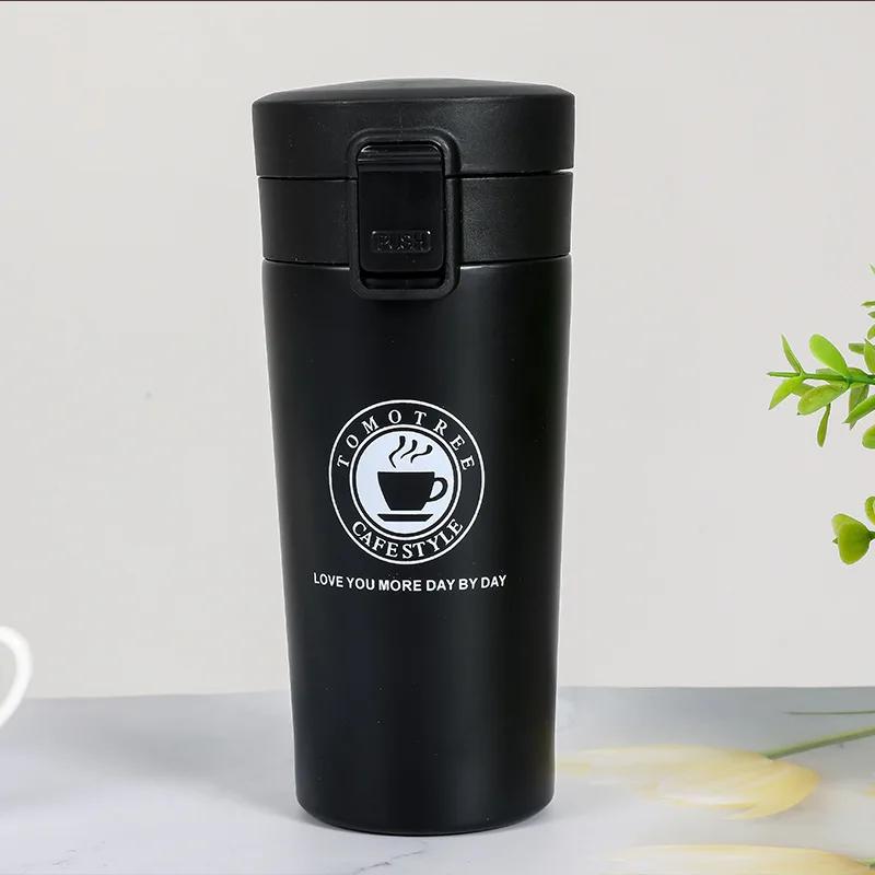 Tasse à Café Acier Inoxydable 380ML Bouteille Thermos Tasse Thermique pour Voiture Sports de Plein Air Bouteille Isotherme Maintient Froid et Chaud Mug Thermique