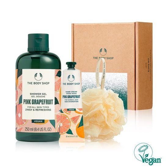 The Body Shop Pink Grapefruit Body & Hand Care 3-piece set (250ml shower gel + 30ml hand cream + shower ball)
