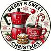 Vintage Farmhouse Tin Sign Merry Christmas Wall Decor, Rustic Holiday Welcome Plaque for Indoor Outdoor