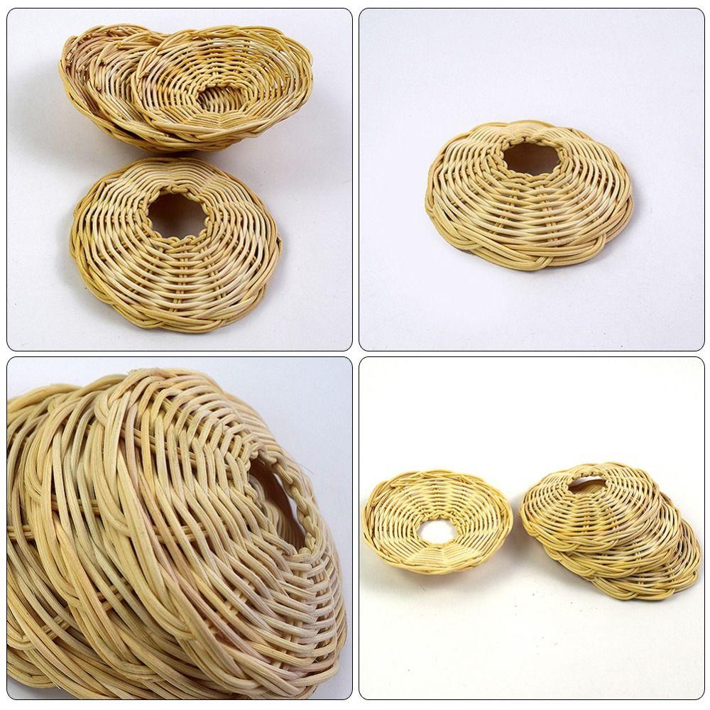 Woven Rattan Rustic Chandelier Shade Lamp Protector Vintage Pendant Light Shade Home Decor