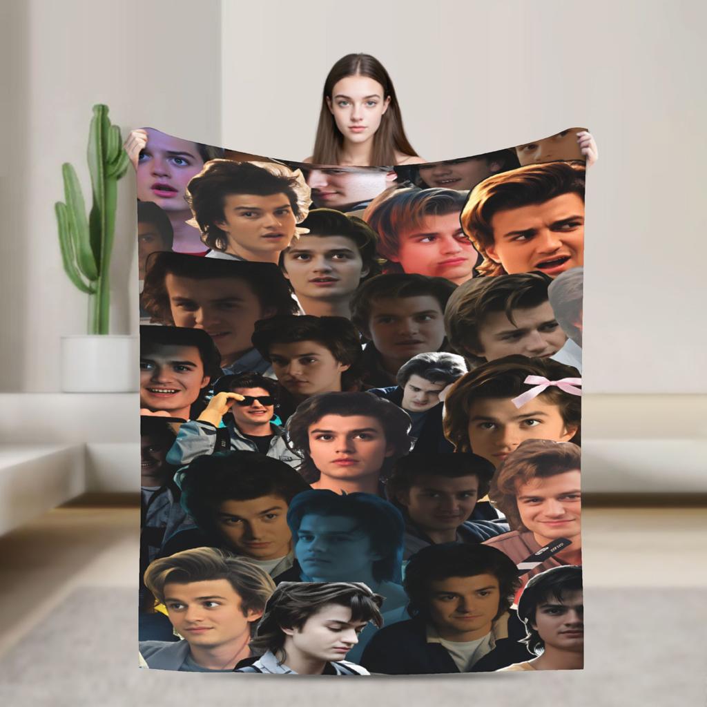 Steve Harrington Soft Blanket Girls Boys Plush Throw Blanket Street Trend Living Room Flannel Bedspread Sofa Bed Cover