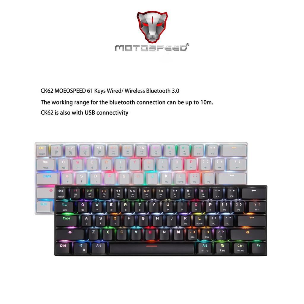 Buy [Sude] CK62 Bluetooth Wireless Dual Mode61 Keys RGB LED Backlight ...