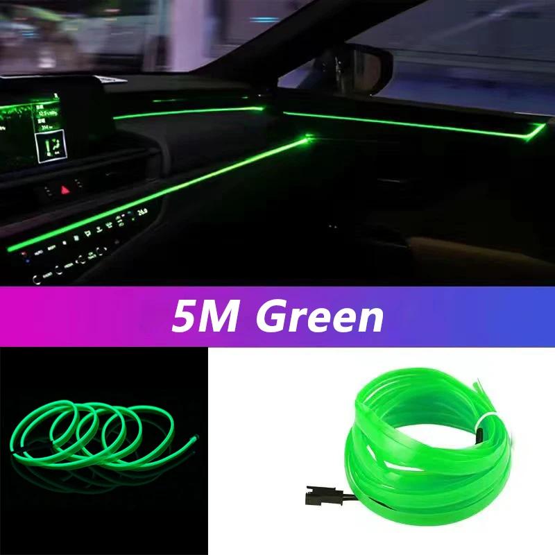 5M Car Interior LED Strip Lights - Flexible USB Powered Multi-Color Ambient Glow for DIY Auto Decoration & Party Atmosphere