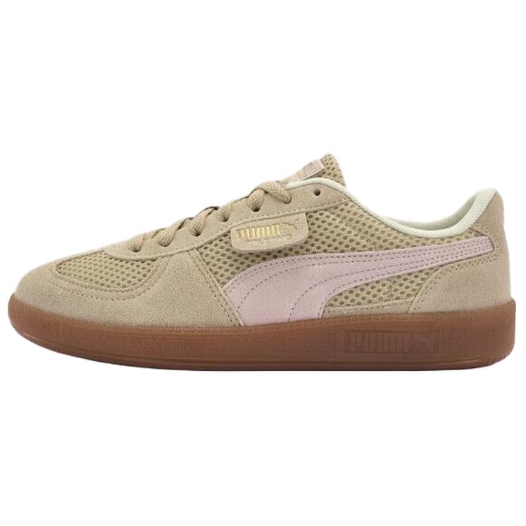 Puma Palermo CN Mesh Comfortable Soft Thin Sole Durable Low Top Skate Shoes Women Sneaker Light-Brown 403954-02