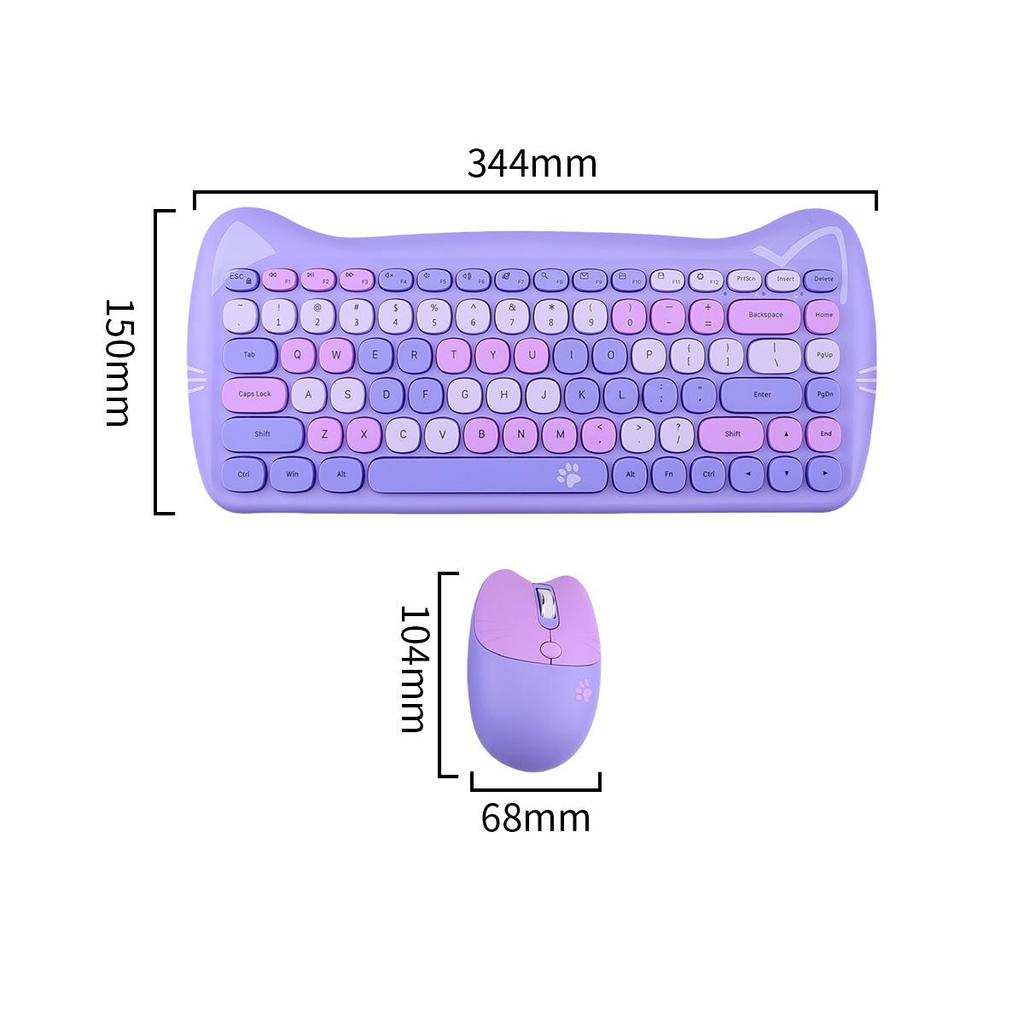 2,4-g-Kabellose Tastatur-Maus-Kombination: Charmanter Pink-Punk-Stil, perfekt für Laptops, PCs im Home Office