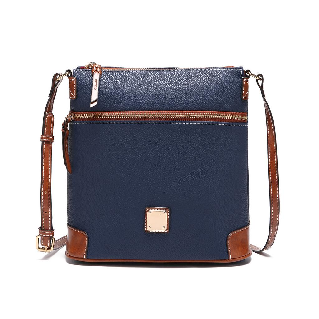 Dámská taška Vintage Pebbled Lychee Grain Textura Crossbody taška Vícebarevná dámská taška