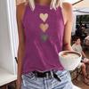 Damen Vielseitiges Weiches Tanktop mit Drei-Herzen-Print