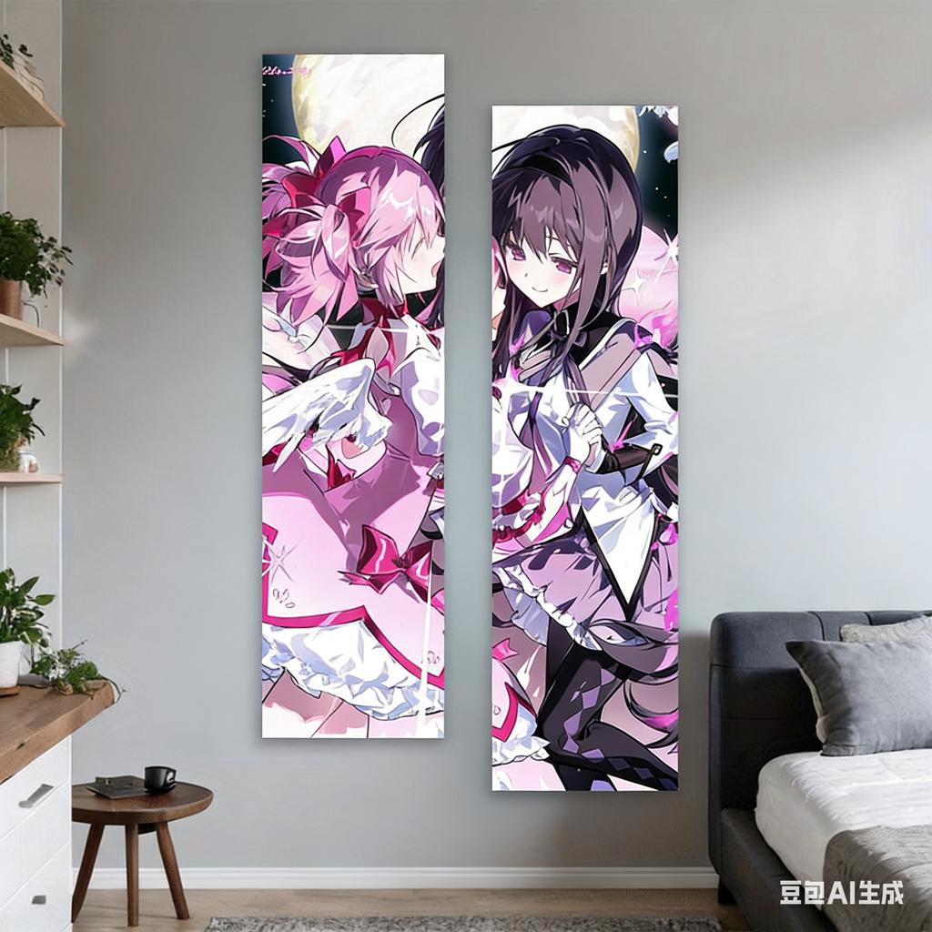 1Pc Sweet Magic Girl Madoka Vertical Tapestry Art Bedroom Living Room Dormitory Decoration Popular Home Decoration Dormitory
