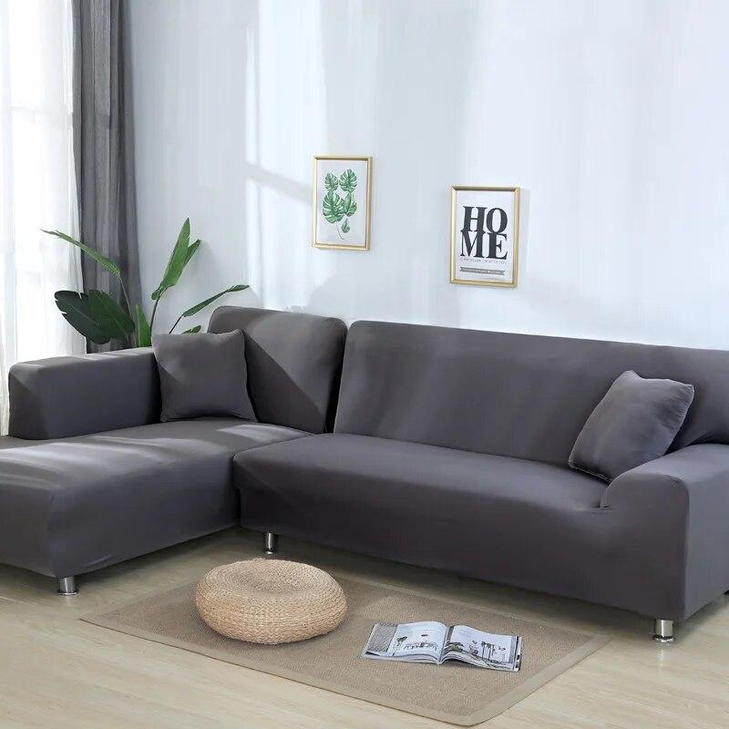 Elastic Sofa Covers 1/2/3/4 Seats Solid Couch Cover L Shaped Sofa Cover Protector Bench Covers