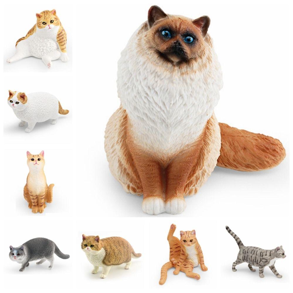 PVC Simulation Cat Model Garfield Persian Cat Pastoral Cat Cat Action Figures  Car Decoration
