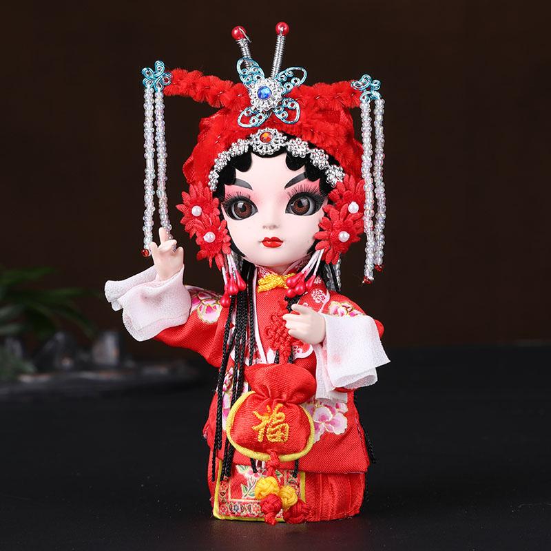 Chinese Opera Character Decoration Silk Doll Peking Opera Mask Doll Chinese Handmade Decorative Gifts Shop decoration Doll