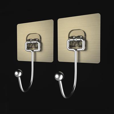1Pcs Large Hook Transparent Stainless Steel Strong Self Adhesive Hooks Key Storage Hanger For Kitchen Bathroom