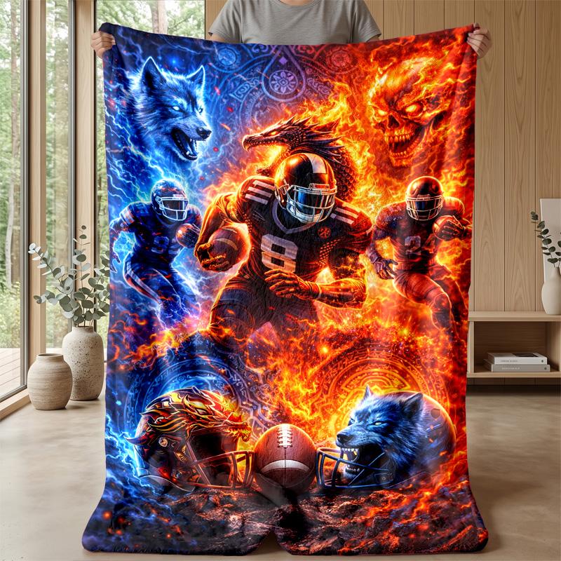 Football Helmets and Gear Theme blanket Lightweight Warm Flannel Blanket Decorative Throw Blanket for Home Decoration