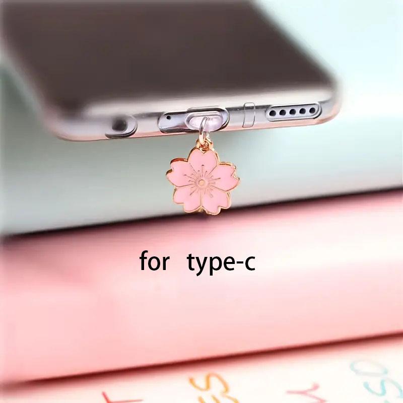

Заглушка от пыли для телефона Sakura Design Подходит для iPhone, Samsung, интерфейс Type-C, украшение для телефона, вешалка, аксессуары для телефона