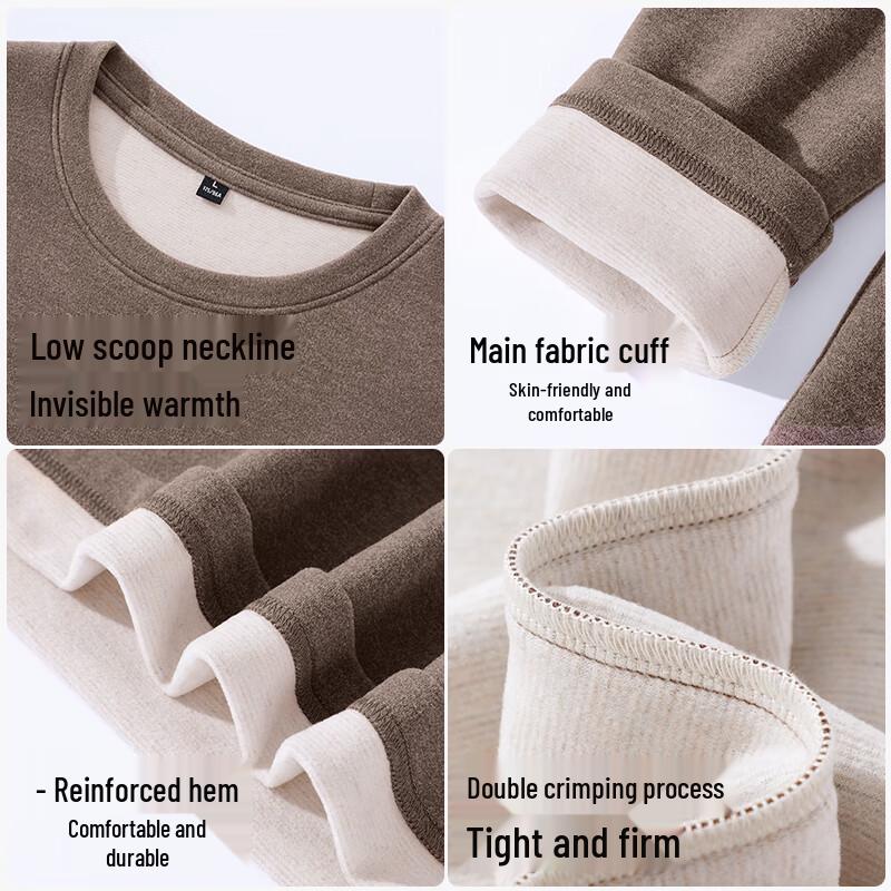 Hodo Men's Thermal Long Sleeve Wool Silk Blend Base Layer