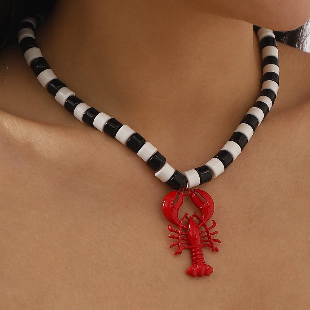 

Shell Lobster Pendant Necklace Neck Jewelry Holiday Beach Necklace Bohemia Beaded Necklace Gifts Style A