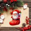 2Pcs Christmas Car Mirror Pendant Santa Claus Candy Cane Acrylic Ornaments Vibrant Festive Decor for Rearview Mirror Home Backpack