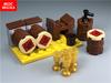 Non-Toxic Moc Bricks Office Furniture Tea Culture Desk Table Beverages Wine Educational Building Blocks City Model Children'S Toys Gifts