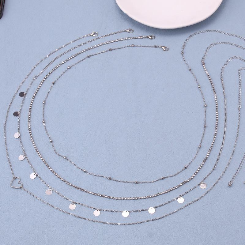 Stylish and sexy fringed sequined metal chain waist chain female street hipster beach rhinestone love body chain