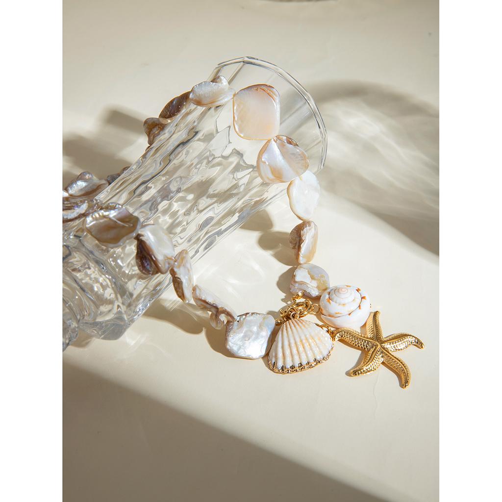 Uworld Vacation Style Ocean Series Shell Starfish ImitationPearl Necklace Women's Vacation Leisure Party Shell Necklace