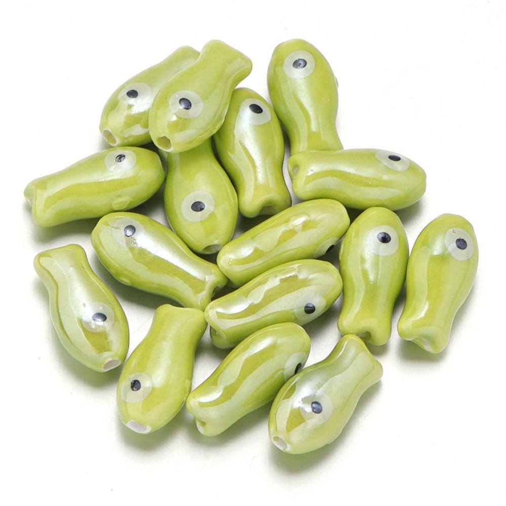 10pcs/lot Cute FIsh Shape Beads Colorful Ceramic Beads Loose Beads For  Jewelry Making DIY Necklace Bracelets Gift Accessories