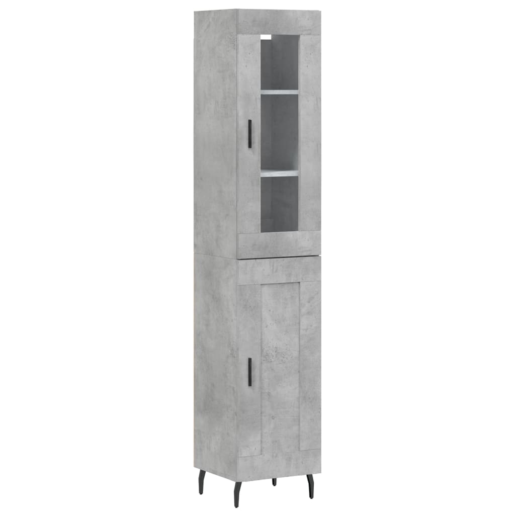 Highboard Concrete Grey 34.5 X 34 X 180 Cm Particleboard