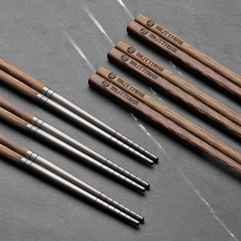 Premium Titanium & Wood Chopsticks: Elegant High-Value Tableware for Your Home