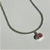 Water Drop Shape Inlaid Zircon Snake Bone Chain Tide Cold Wind Niche Design Simple Fashion Temperament Necklace