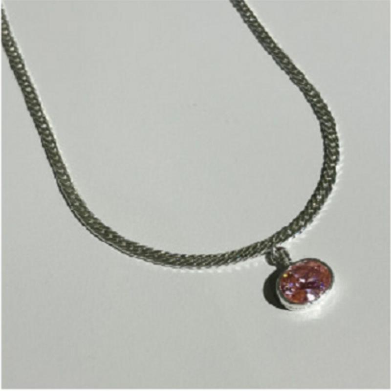 Water Drop Shape Inlaid Zircon Snake Bone Chain Tide Cold Wind Niche Design Simple Fashion Temperament Necklace