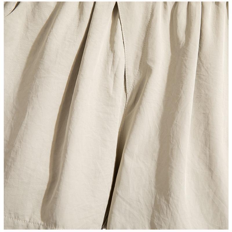 DIMANAF 2025 Plus Size Shorts Summer Women Wide Leg Pants Solid Loose High Waist Casual Short Pants Basic Harem New