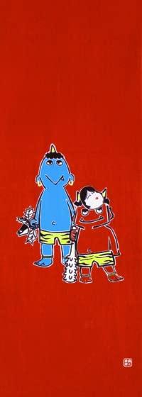 

Dyeing Anbo Hand Towel Demons Are on Our Authentic Dyed Cotton Tokuoka Made in Japan 35cm x 100cm Even Side 100%