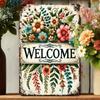 Metal Wall Art Poster, Spring Flower Home Decor, Vintage Tin Sign