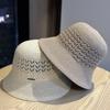 High-quality New Summer Knitted Fisherman Hat for Women, Hollowed-out Sun Protection Hat, Face-slimming Bucket Hat, Fresh and Stylish for Outings