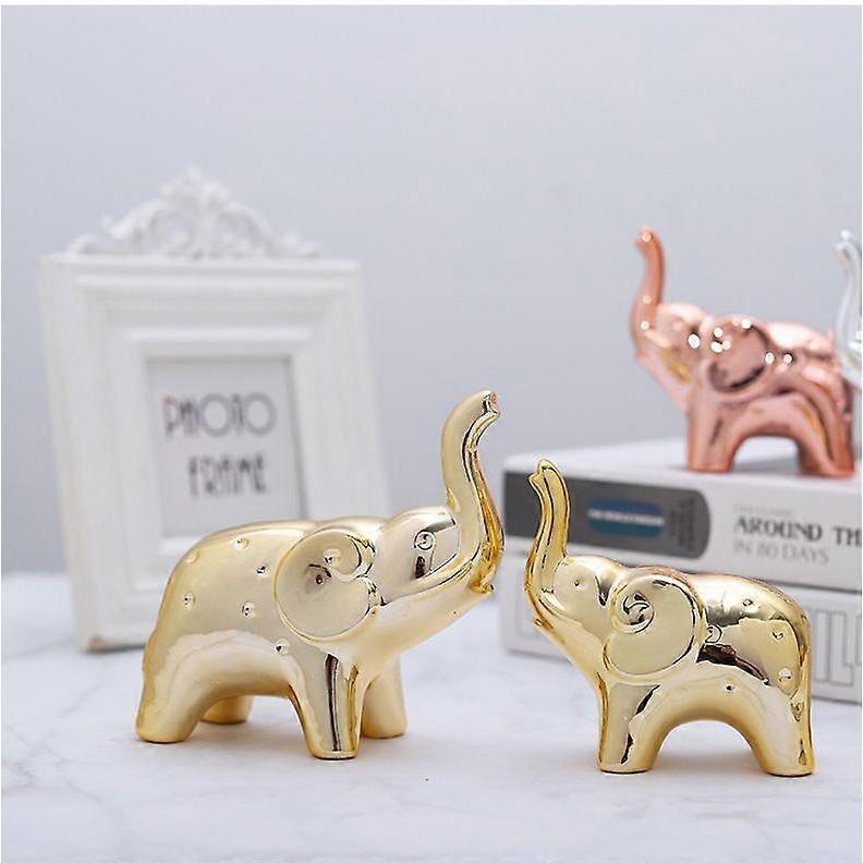 Ceramic Baby Elephant Figurine Office Ornament Small Animal Statue Nordic Home Decor