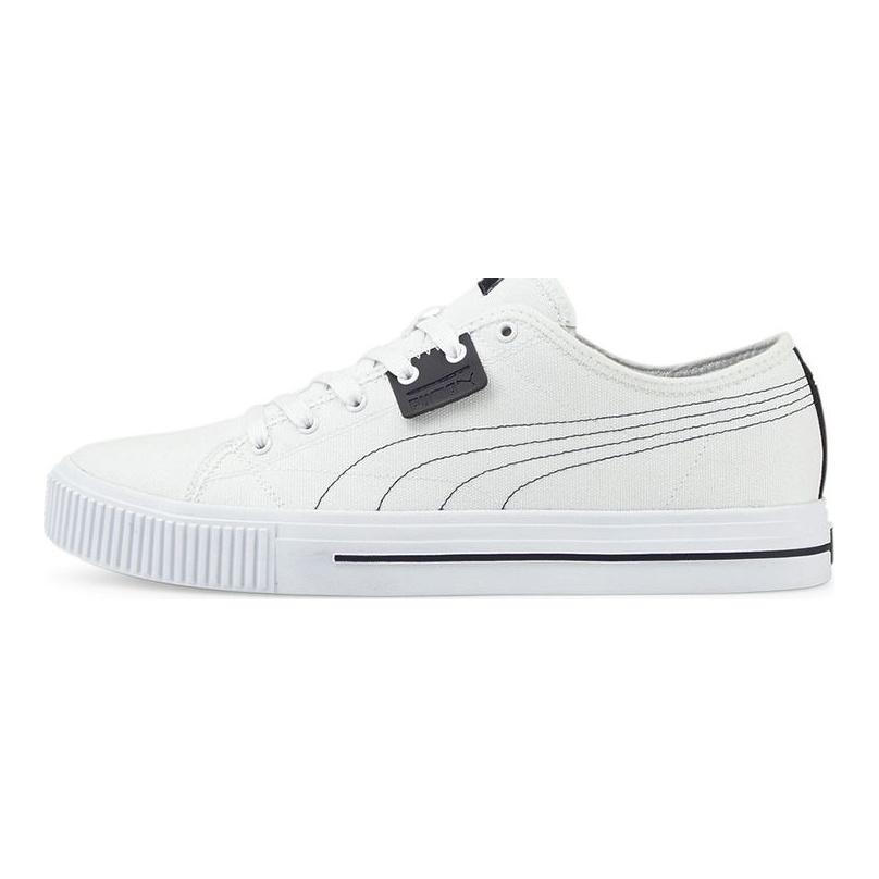 Puma Ever Fs Cv Plátno Prodyšné Odolné Protiskluzové Nízké Skate Boty Unisex Skate Boty Bílé Černé 383865-04
