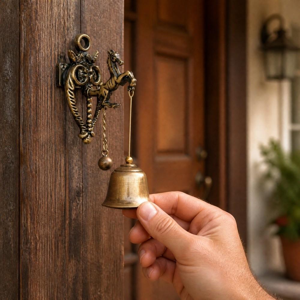 Metal Wall Mount Doorbell 4.53x 2.76in Dinner Bell Wall Shopkeeper Bell Home Decoration