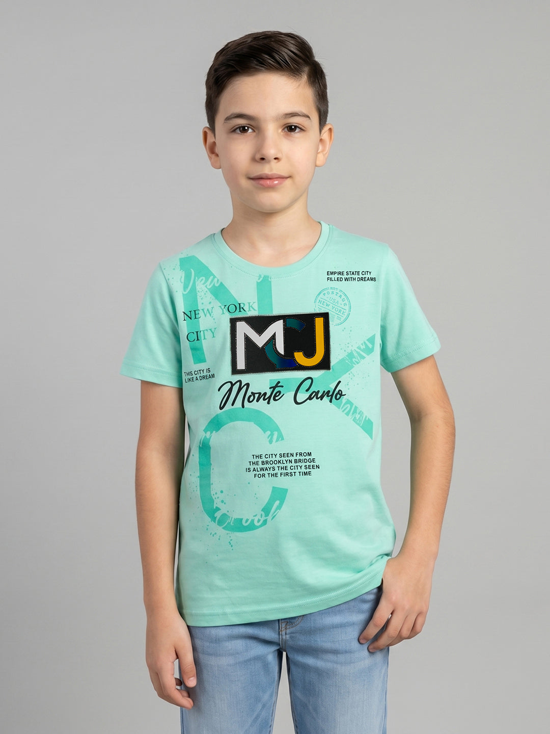 Monte Carlo Boy Regular Fit Green Tshirt 4-5 Years
