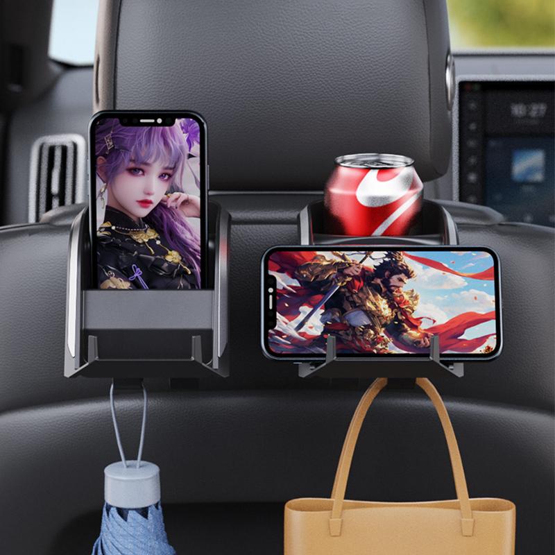 SEAMETAL Car Seat Headrest Cup Holder Hook Auto Seat Back Hanging Hook Phone Holder Multi-functional Drink Holder Storage Hanger